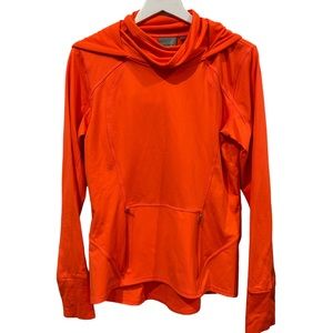 Athleta Women Orange Pullover Hoodie sweatshirt size small